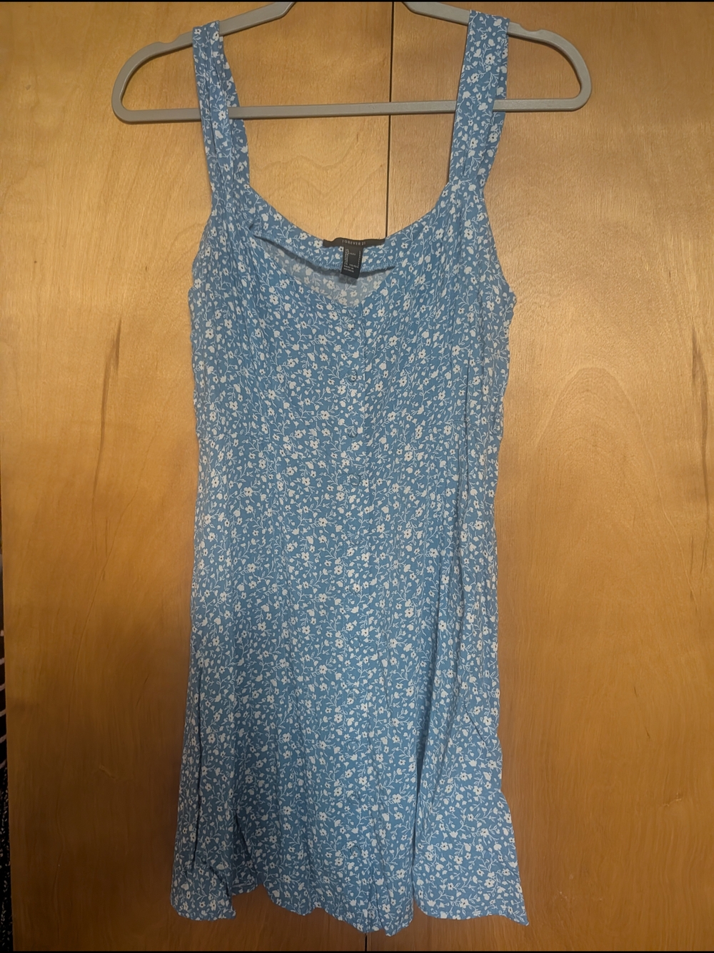 Forever 21 Light Blue Floral Mini Dress